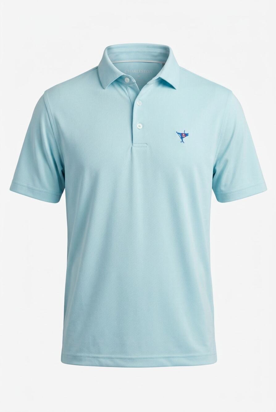 Harlestons Ocean Reef Club Tailored Fit Performance Golf Polo Aqua Mens Size XL